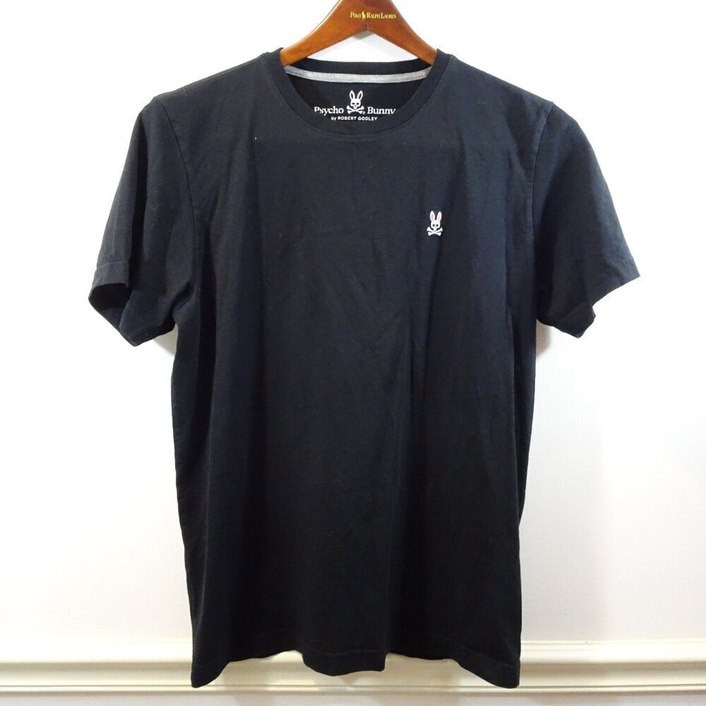 Psycho Bunny Harvey T-Shirt Mens Size 5 Pima Cotton Black White Short Sleeve